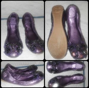 Tory Burch Violet azalea flats