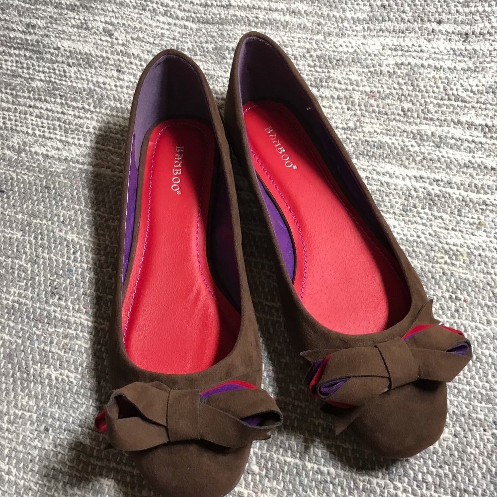 NWOT Brown Purple Red Flats - Picture 3 of 5