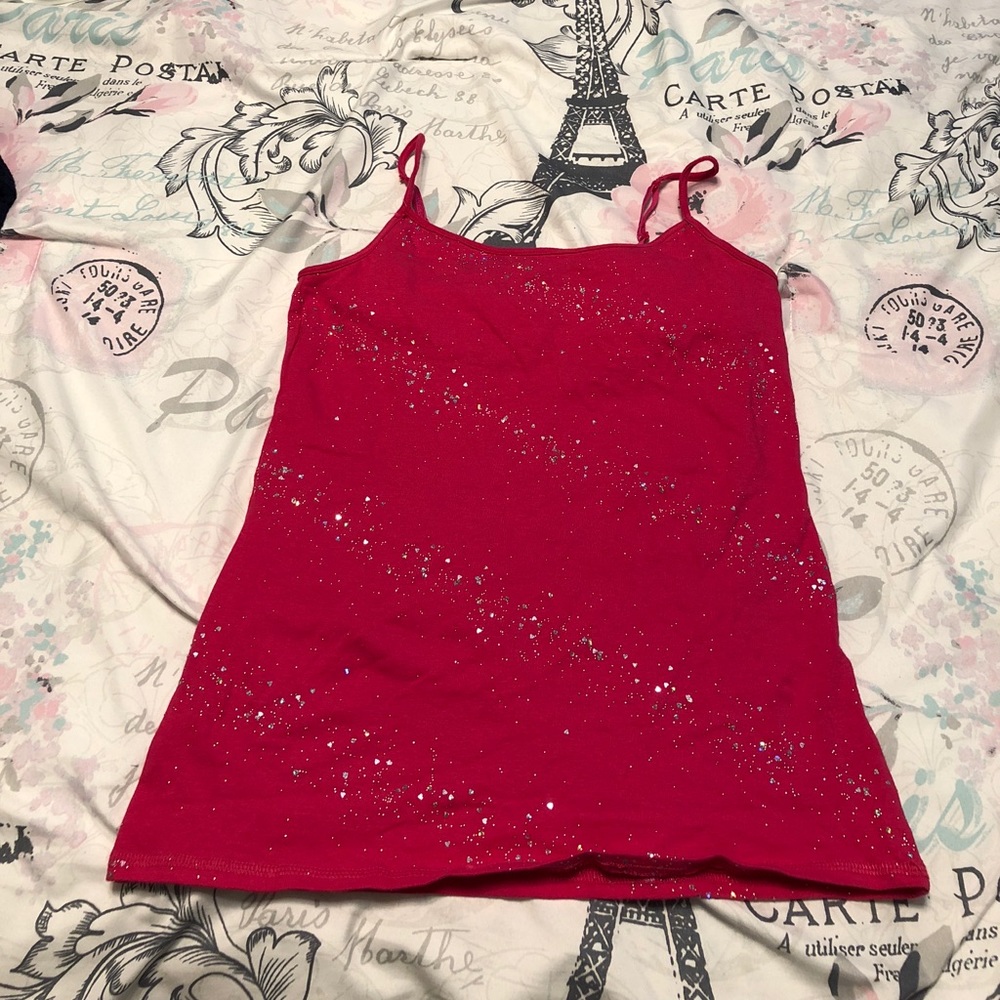Pink Justice Sparkly Camisole Size 14