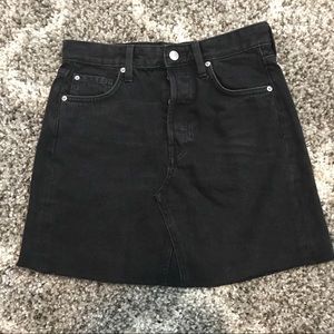 Black denim skirt