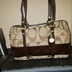 Coach legacy stripe handbag