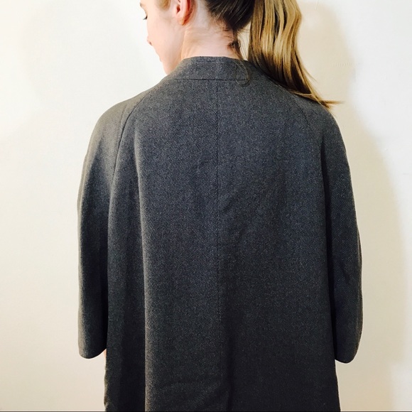 VINTAGE 1950s MIRABELLE GRAY BIG BUTTON COAT LINED - Picture 5 of 8