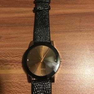 Black and brown watch