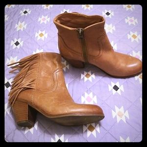 Brown Fringe Booties