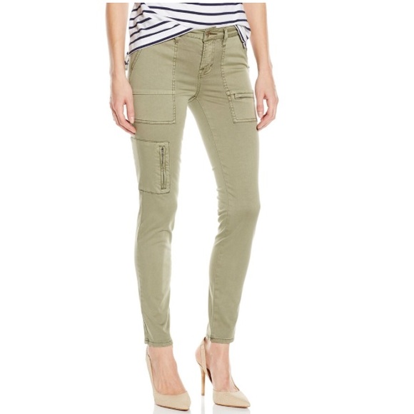 Kensie Pants - OLIVE GREEN CARGO SKINNY PANTS JEANS 32 12/14