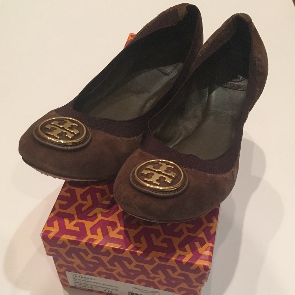 Tory Burch Sz 10 M Carolina Mocha Lux Suede brown