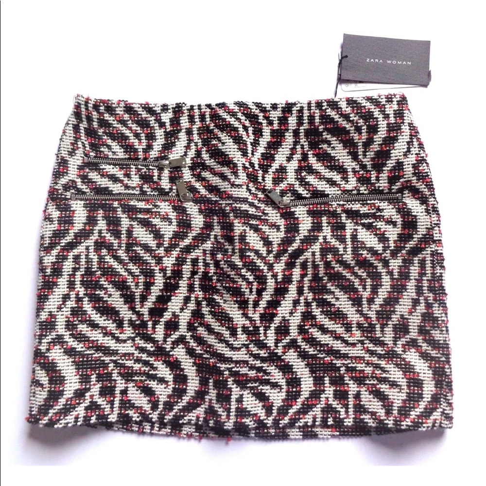 NWT Zara tweed mini skirt