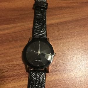 Black and silver watch