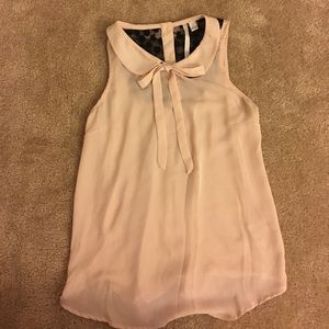 LC Lauren Conrad blush pink and black lace top