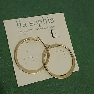 Lia Sophia Gold Tone Hoops