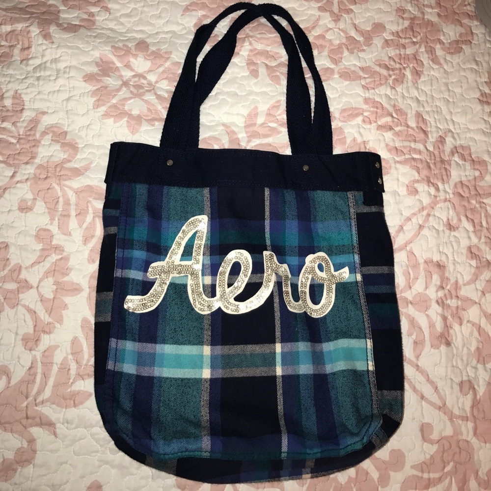 Aeropostale plaid tote
