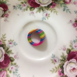 Rainbow plastic ring