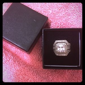 Princess cut silver 925 stamped cz