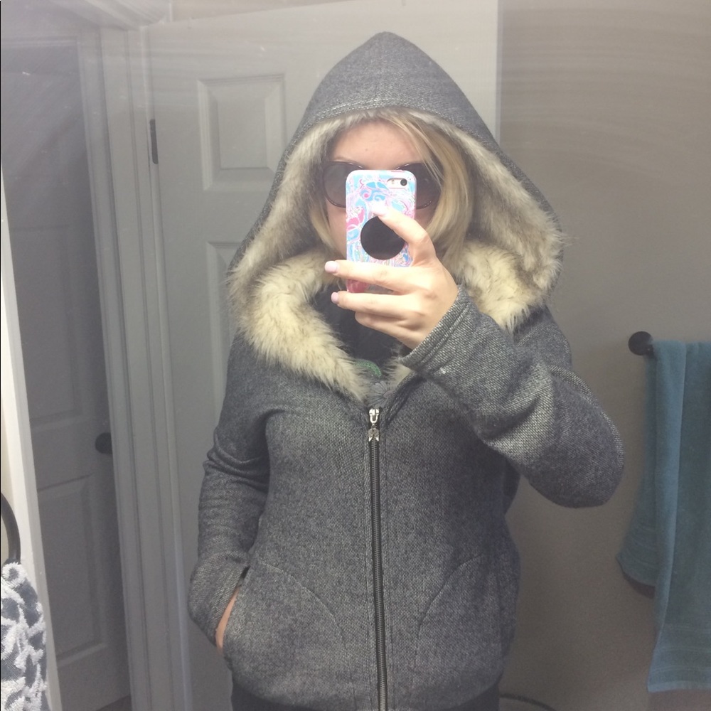 Victoria secret warm faux fur hoodie