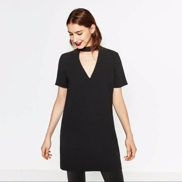 Zara Dresses & Skirts - Zara Mini Dress with Choker Collar