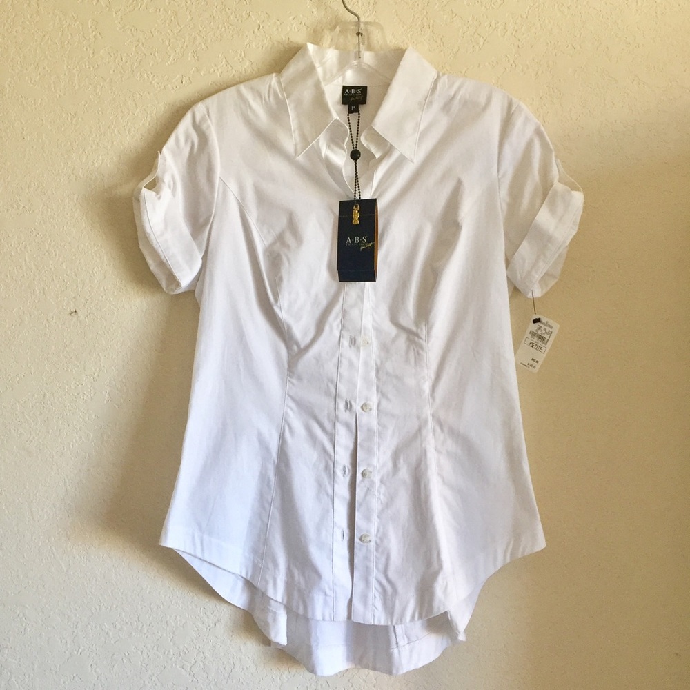 ABS Short-Sleeved Collared Shirt - Size Petite