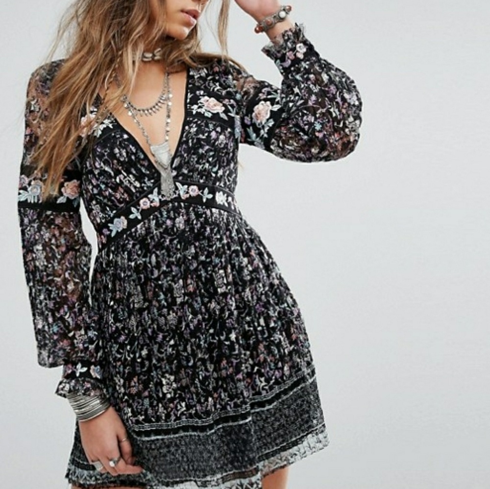 Free People Lace Cherry Blossom Boho Dress