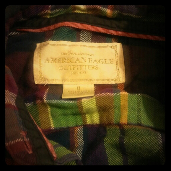 American Eagle Plaid Flannel Shirt Size Small - Picture 1 of 4