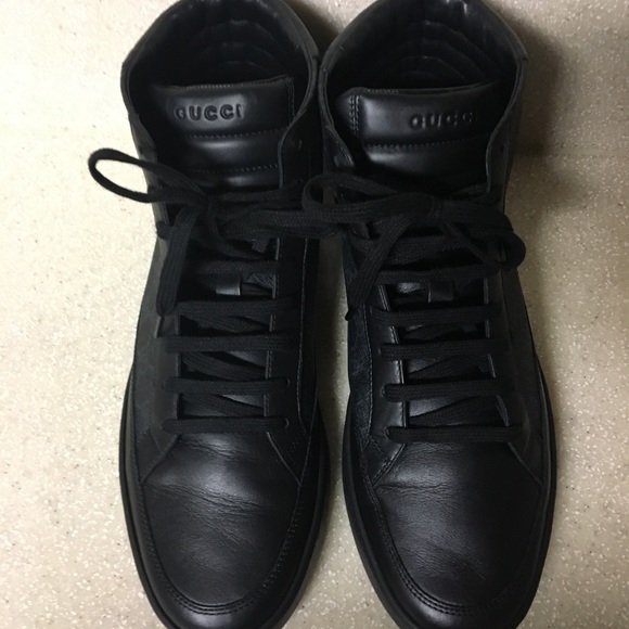 Gucci 'Common' High Top Black Size 10.5G / 11.5 US - Picture 4 of 8