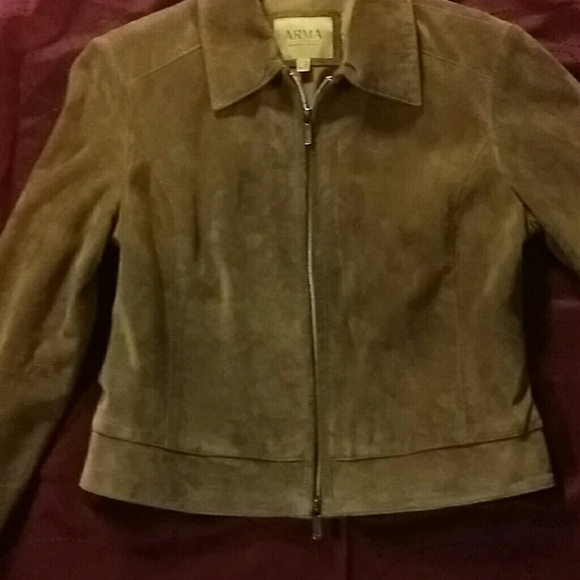 Arma Camel Suede Cropped Blazer - Picture 4 of 7