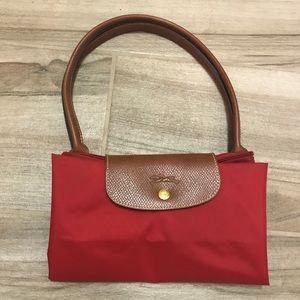 SOLD! Longchamp Le Pliage Large Tote in Deep Red