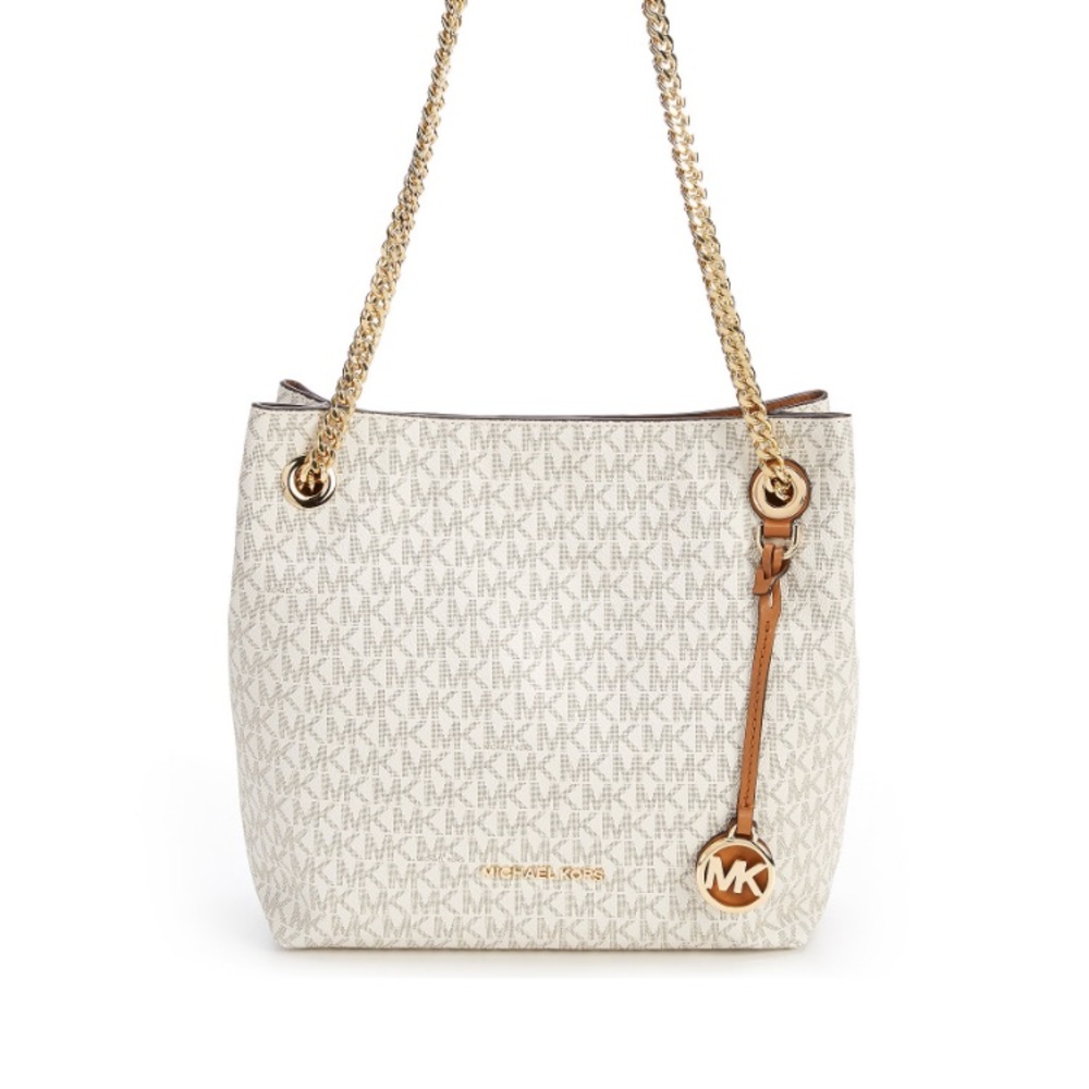 🎁 MICHAEL KORS Jet Set Chain Tote M Vanilla Logo