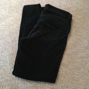 Dark hunter green velvet skinny pants