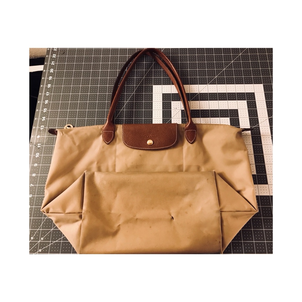 Beige Longchamp “Le Pliage” Large Tote