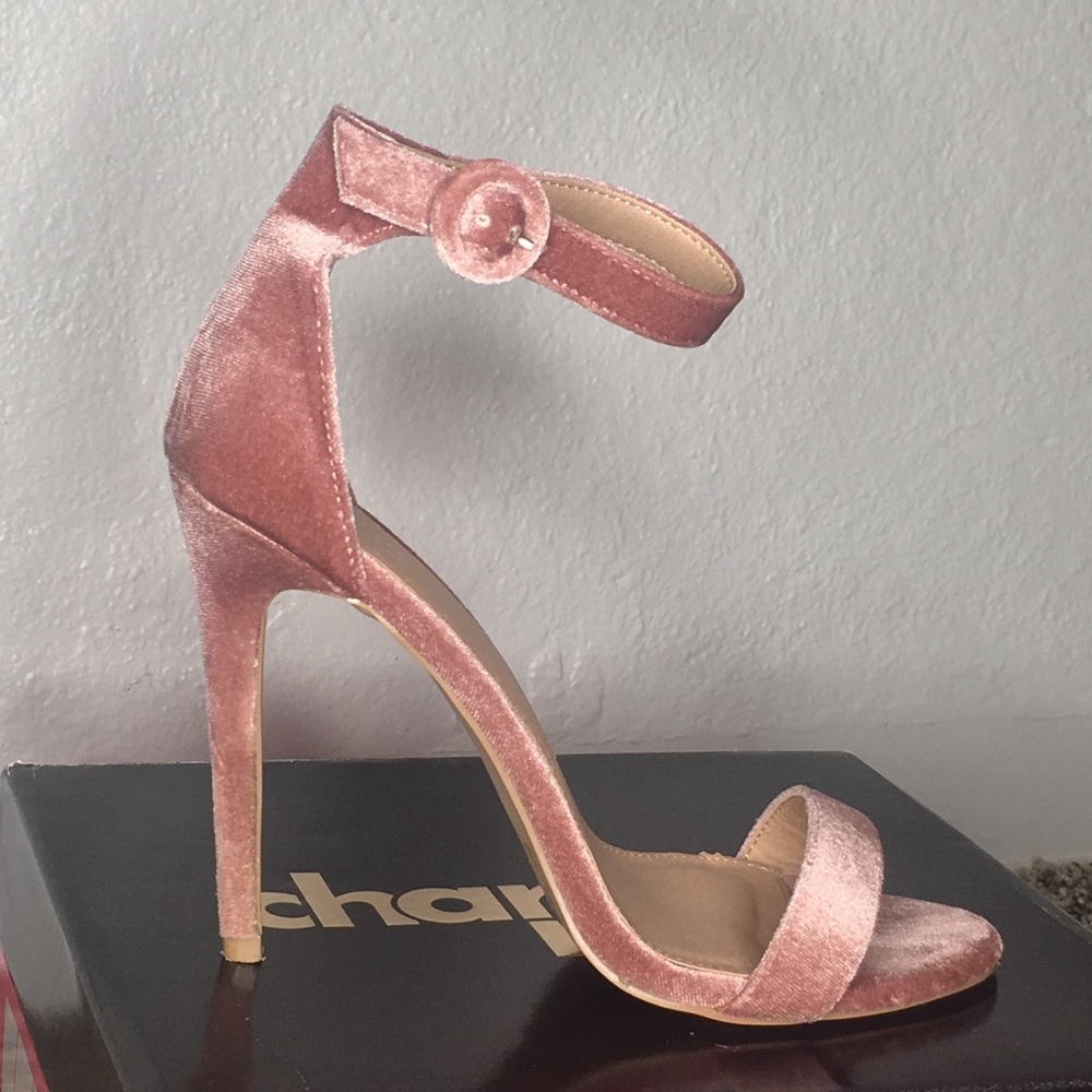 Heels - pink velvet