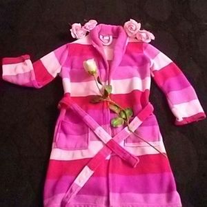 Dark pink, lite pink, red stripped Robe