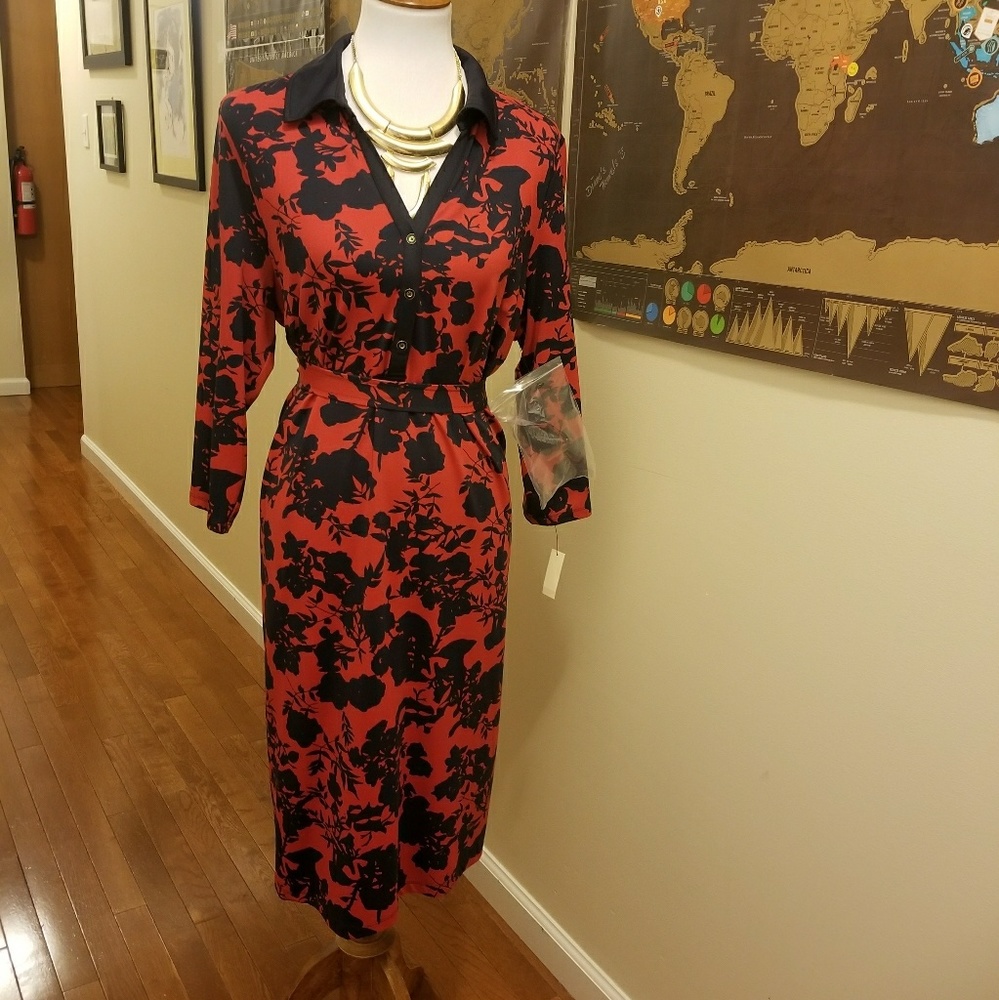 Talbots size 1X dress with detachable belt.