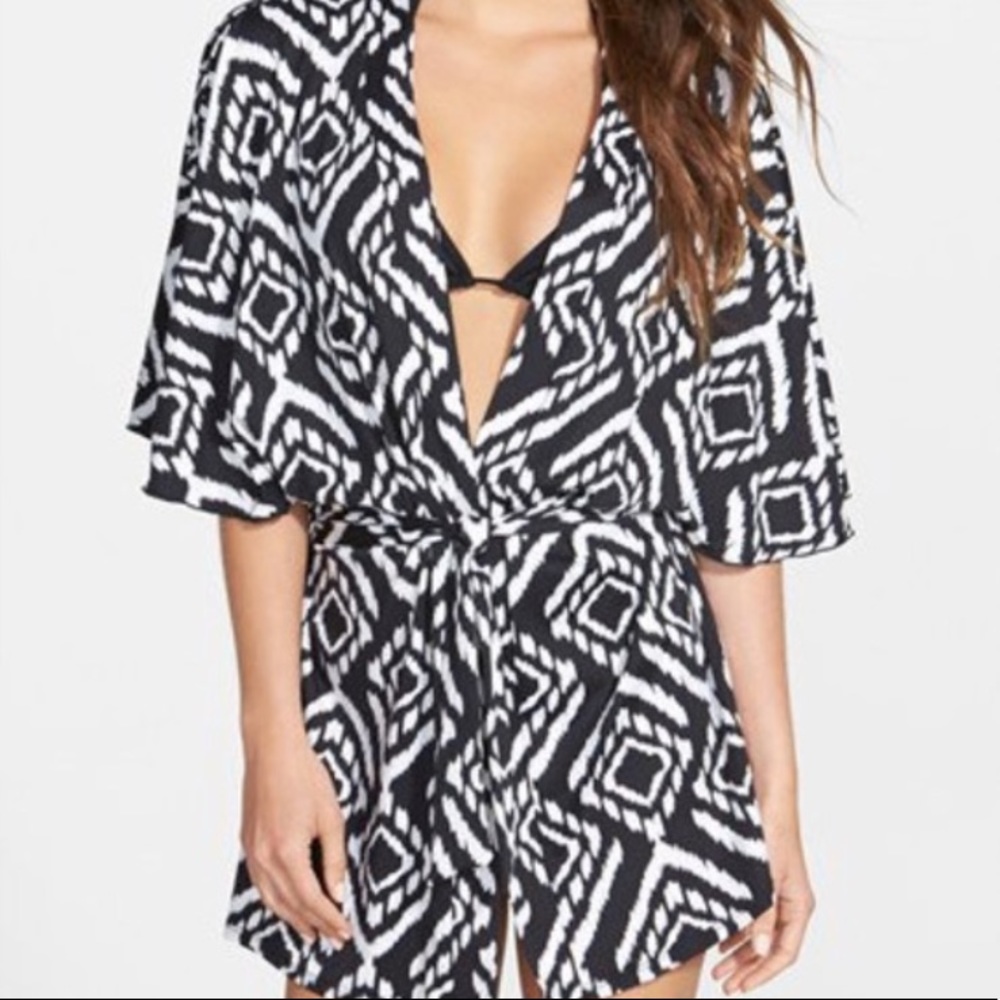 Kenneth Cole Kimono/Coverup. Geometric sz Large