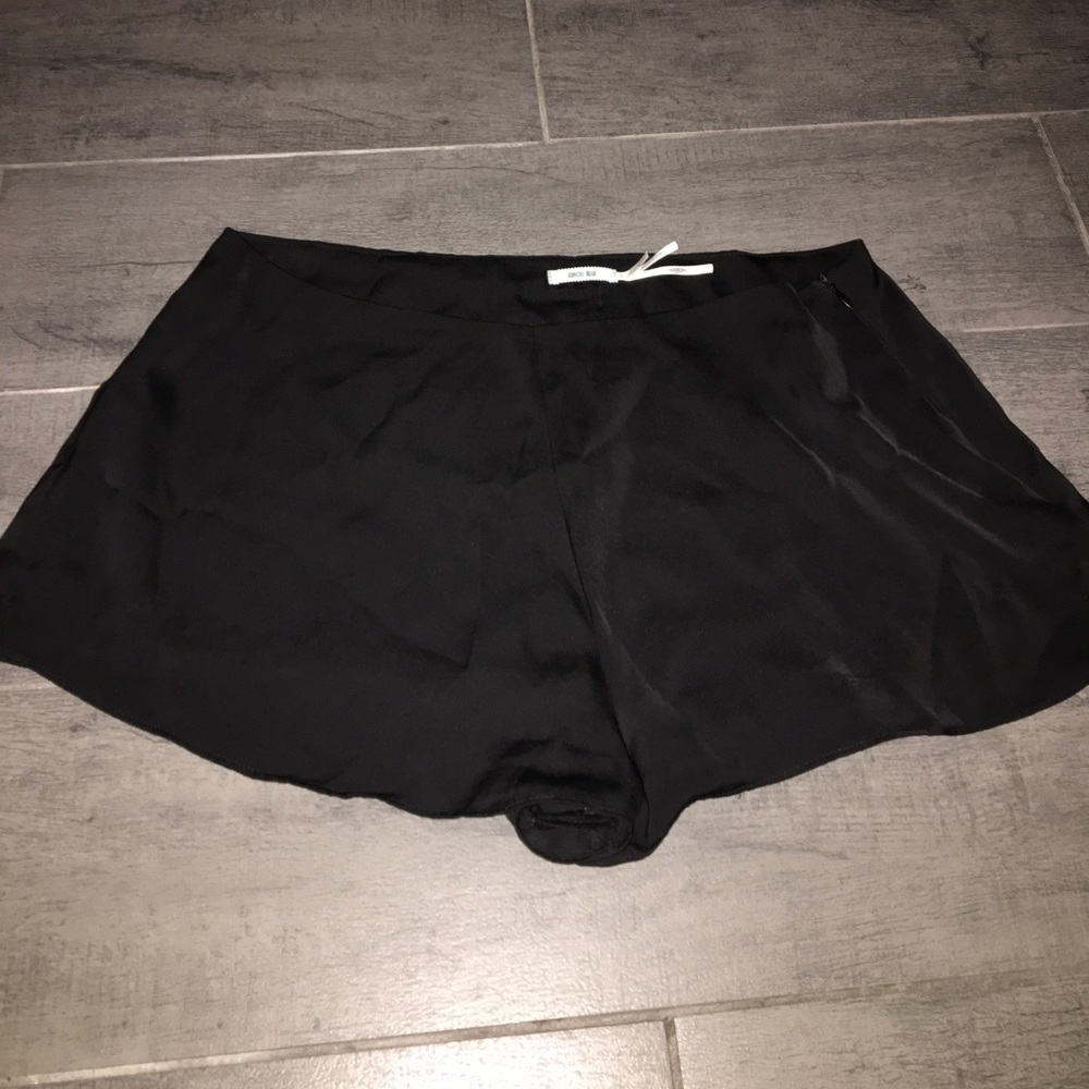 Black silk, booty shorts