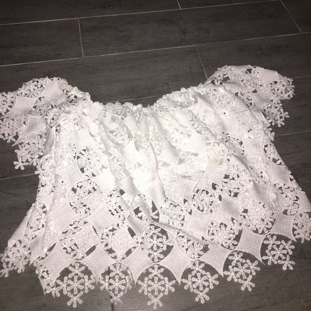 Off shoulder white crop top