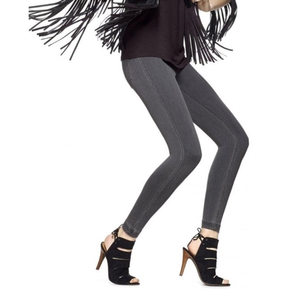 Hue super smooth gray denim leggings size L EUC