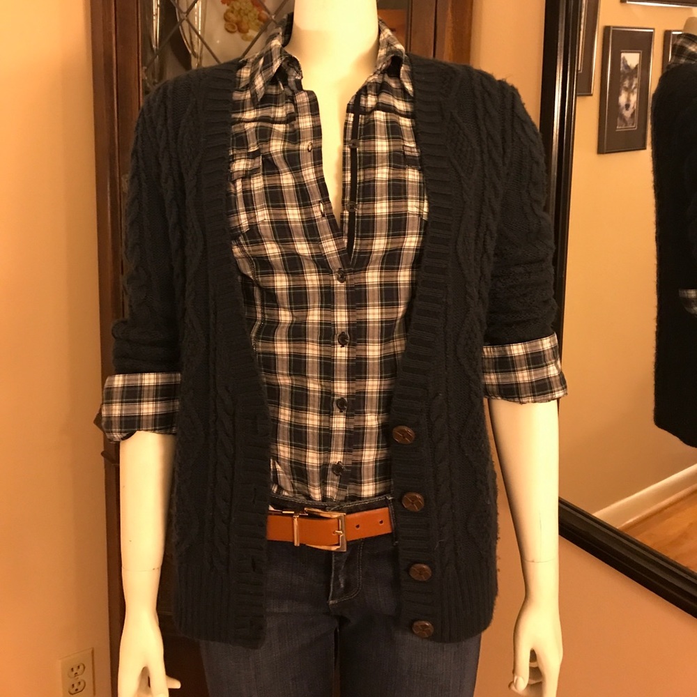 Cable Knit Cardigan Sweater