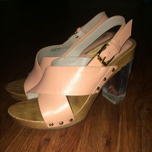 Trina Turk Leather Lucite heels