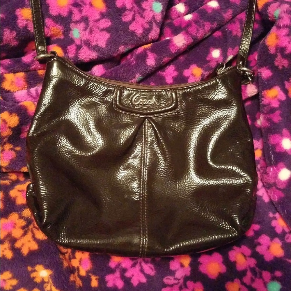 Small brown coach crossbody