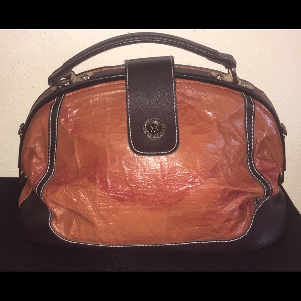 Vintage Roberto Roma Cognac Leather Croc  Bag