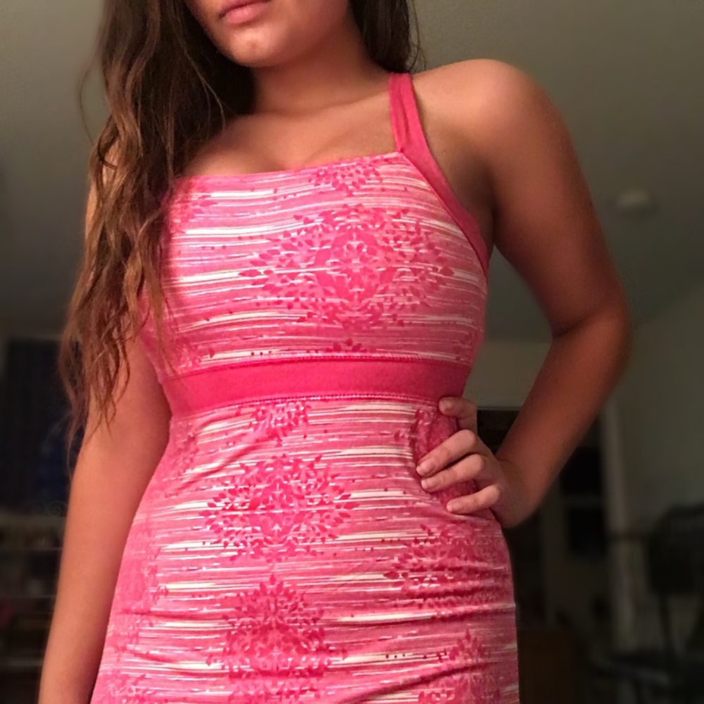 Soybu Pink Yoga Dress w/ Built-in Sports Bra NWOT