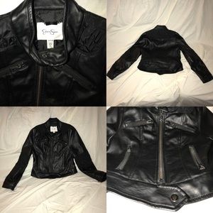 Girls Jessica Simpson Foe Leather Jacket