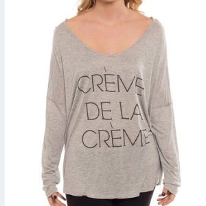 Gray oversized slouch tee “Créme de la Créme “ S