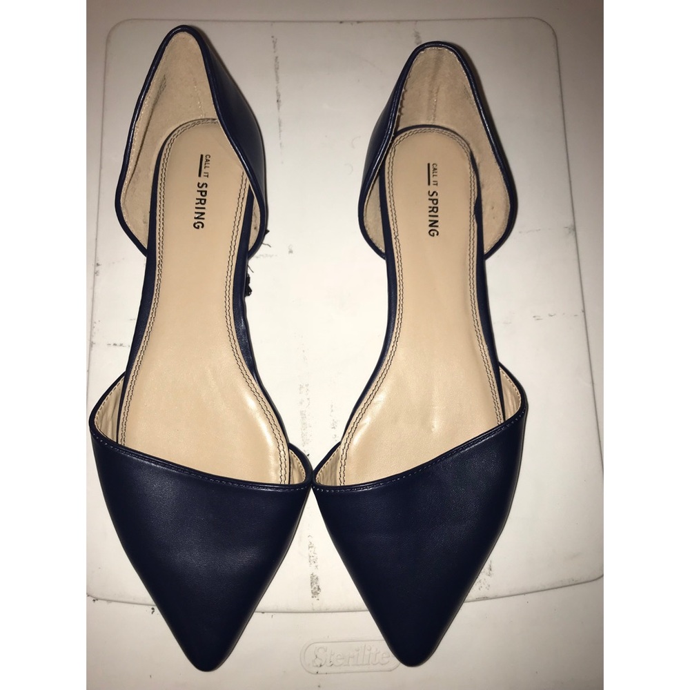 Navy Blue Pointy Toe Flats