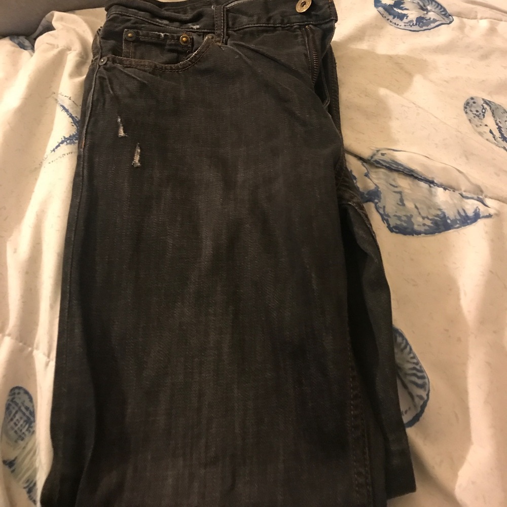 Black jeans slight distress