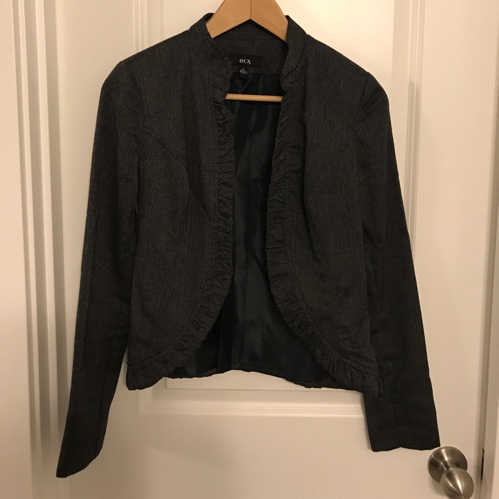 Blazer with feminine ruffle details