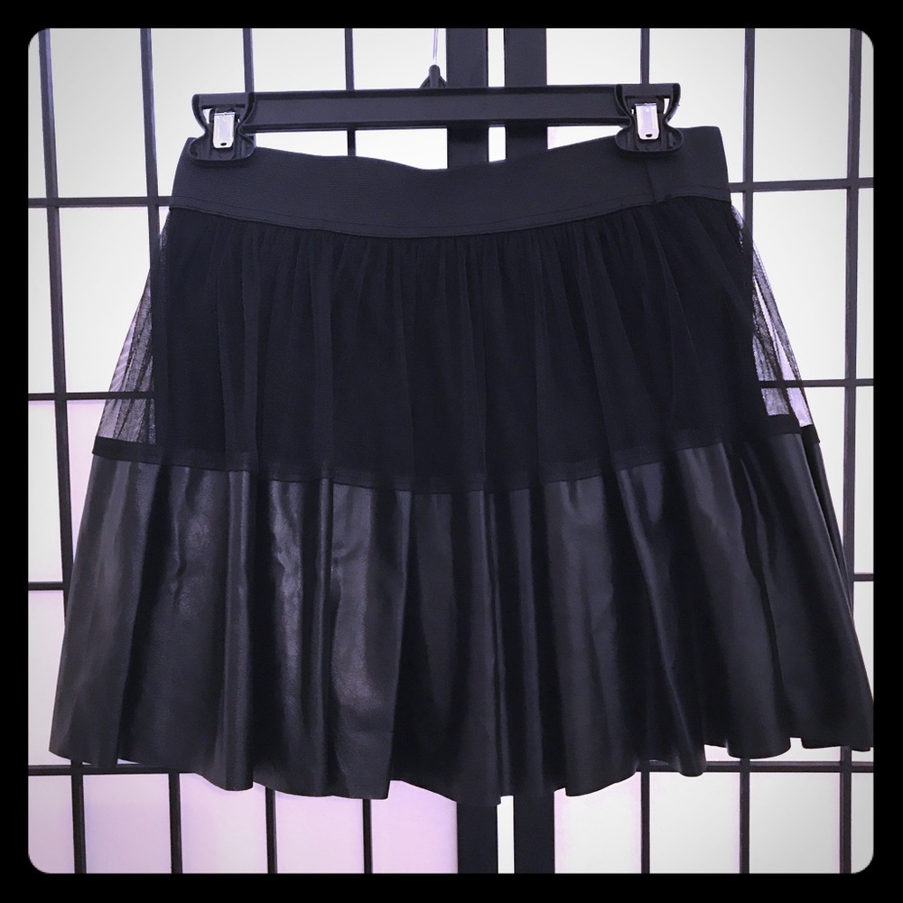 Size Small Leather And Fishnet Skirt