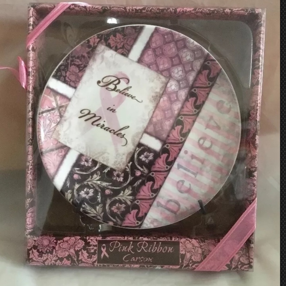 Believe in miracles breast cancer awareness plate