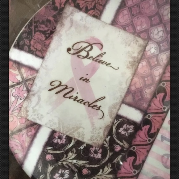 Believe in miracles breast cancer awareness plate - Picture 2 of 4
