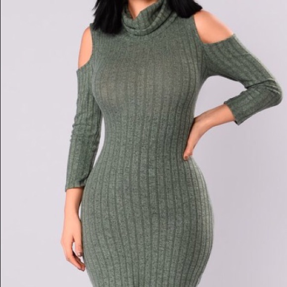 Sage Touch By Touch Cold Shoulder Dress size S - Picture 2 of 4