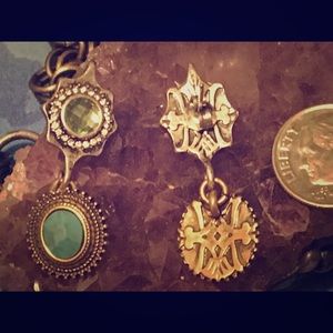 Lucky brand turquoise and crystal facet earrings